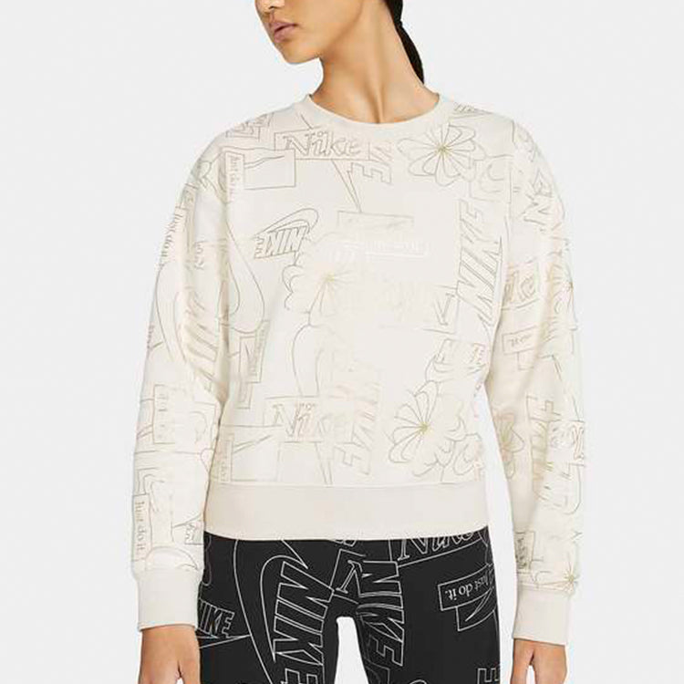 Худи (WMNS) Nike Sportswear Icon Clash Fleece Sports Round Neck Creamy White Hoodie — фото 3