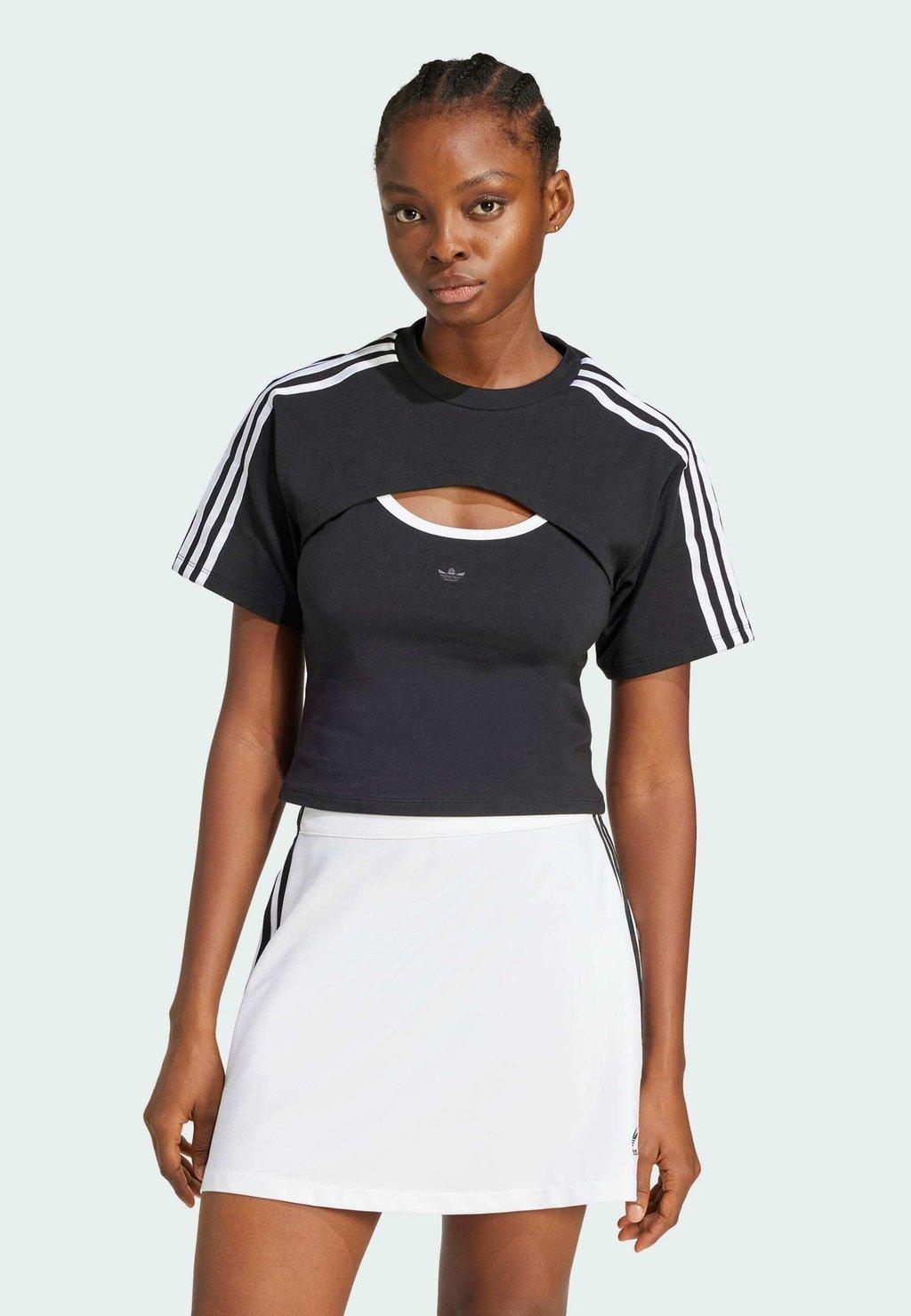 

Футболка с принтом CUT-OUT TEE Adidas Originals, черный