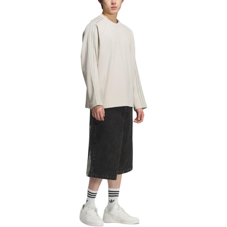 Футболка SS25 SYM WAFFLE KNIT T SHIRT LS мужская Adidas Originals, коричневый — фото 3