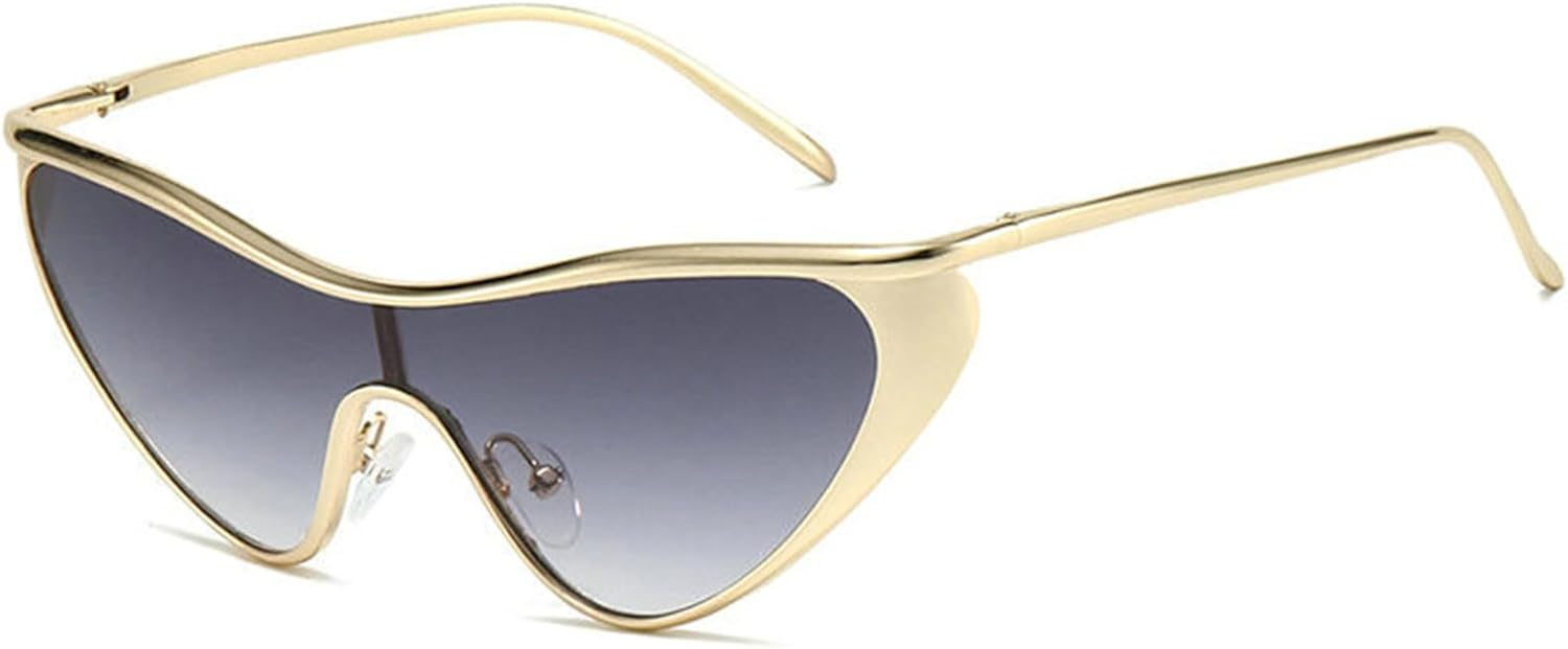 

Солнцезащитные очки Willochra «Кошачий глаз» для женщин, металлические треугольные солнцезащитные очки, модные женские солнцезащитные очки-щитки UV400, черные, цельные очки, C4