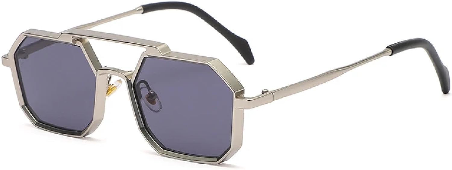 

Солнцезащитные очки с защитой от УФ-излучения UV400 | Панк, металл, стимпанк, маленькие | Для женщин и мужчин, для занятий спортом на открытом воздухе и вождения DSVIGF, Silver-black