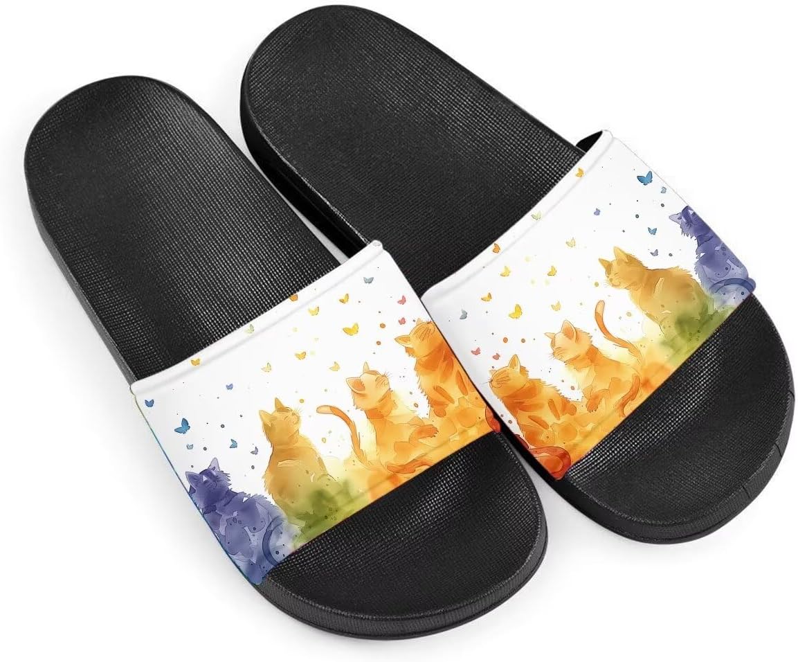 

Женские сандалии Комфортные Легкие Летние Сандалии Нескользящие Шлепанцы с Акварельным Рисунком Кошки Для Пляжа, Отеля, Для Дома и На Улице Getelinseng, оранжевый