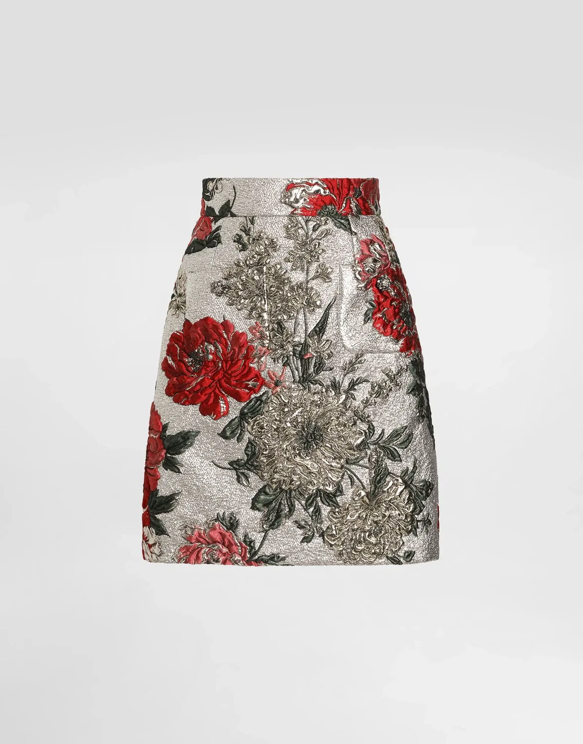 Мини-юбка из жаккарда с цветочным узором DOLCE & GABBANA, мультицвет