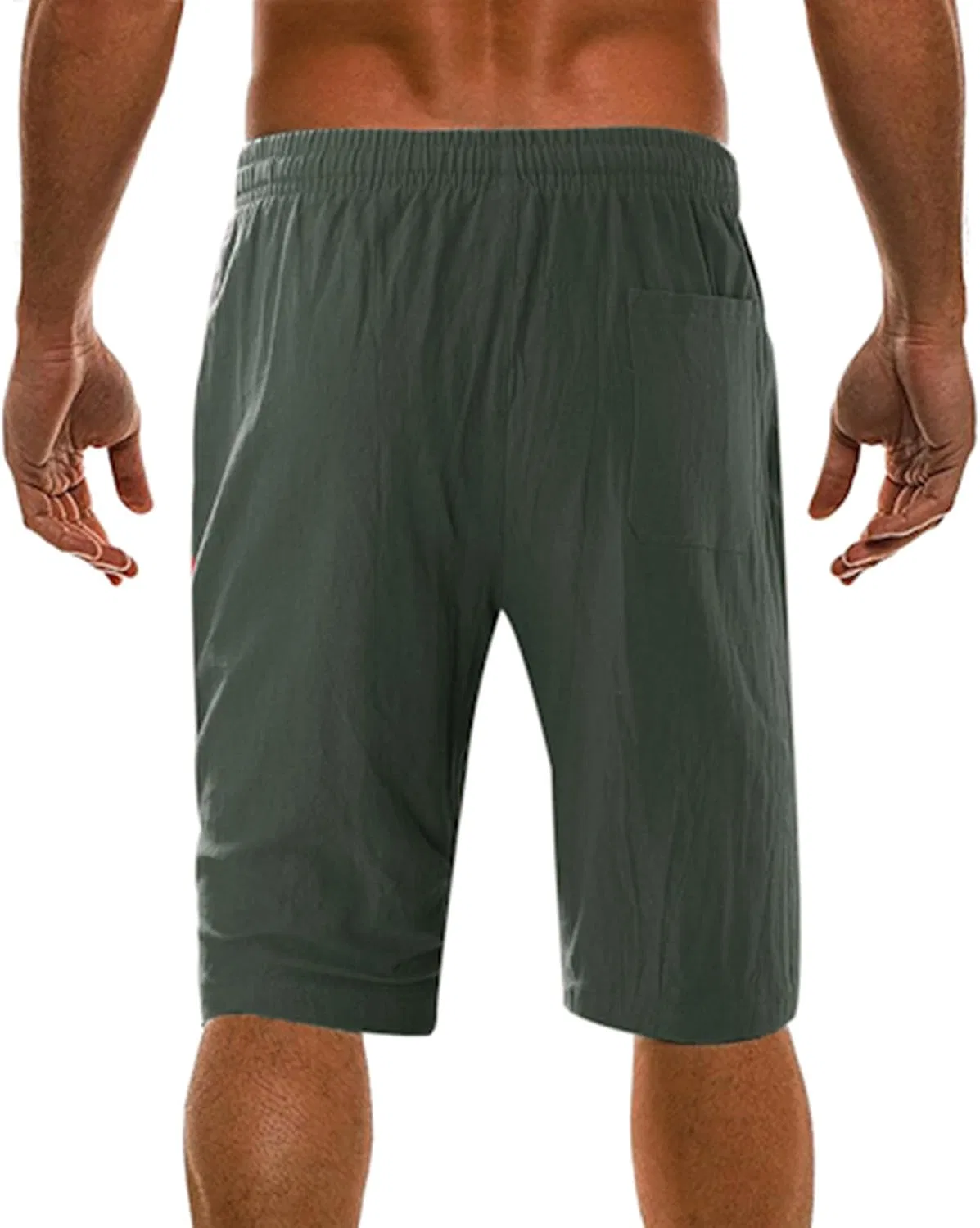 Шорты активные мужские льняные Generic, Army Green — фото 4