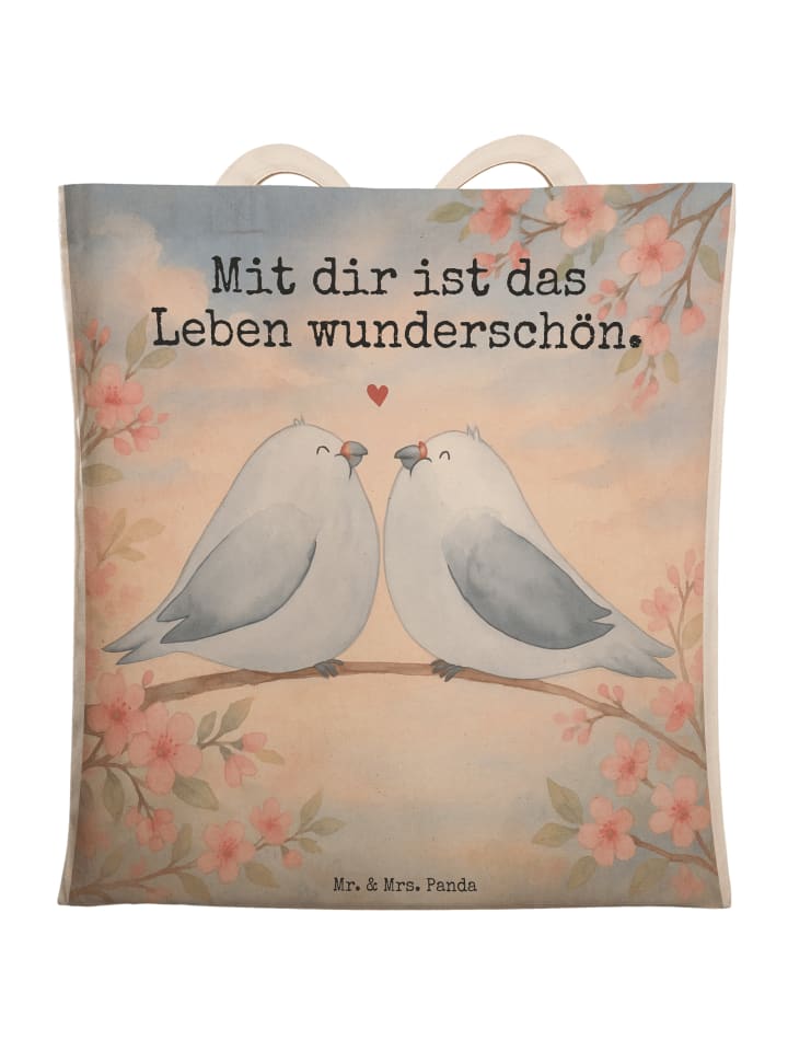 

Mr. & Mrs. Panda Сумка-шоппер с надписью «Любовь горлиц» белого цвета