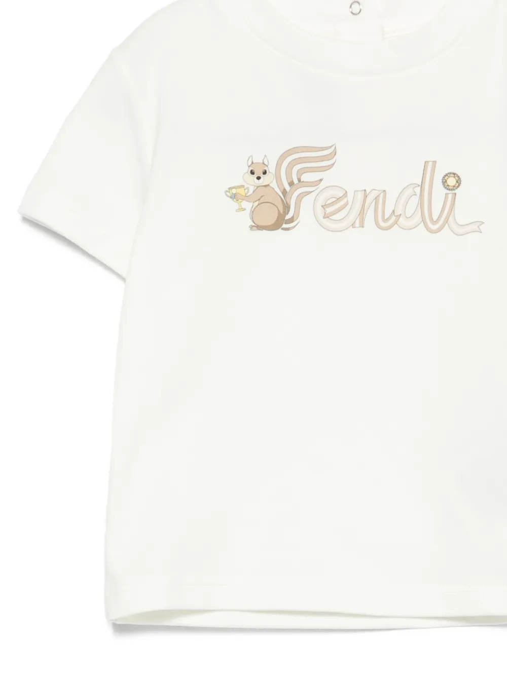 Футболка с принтом белки Fendi Kids, белый — фото 3
