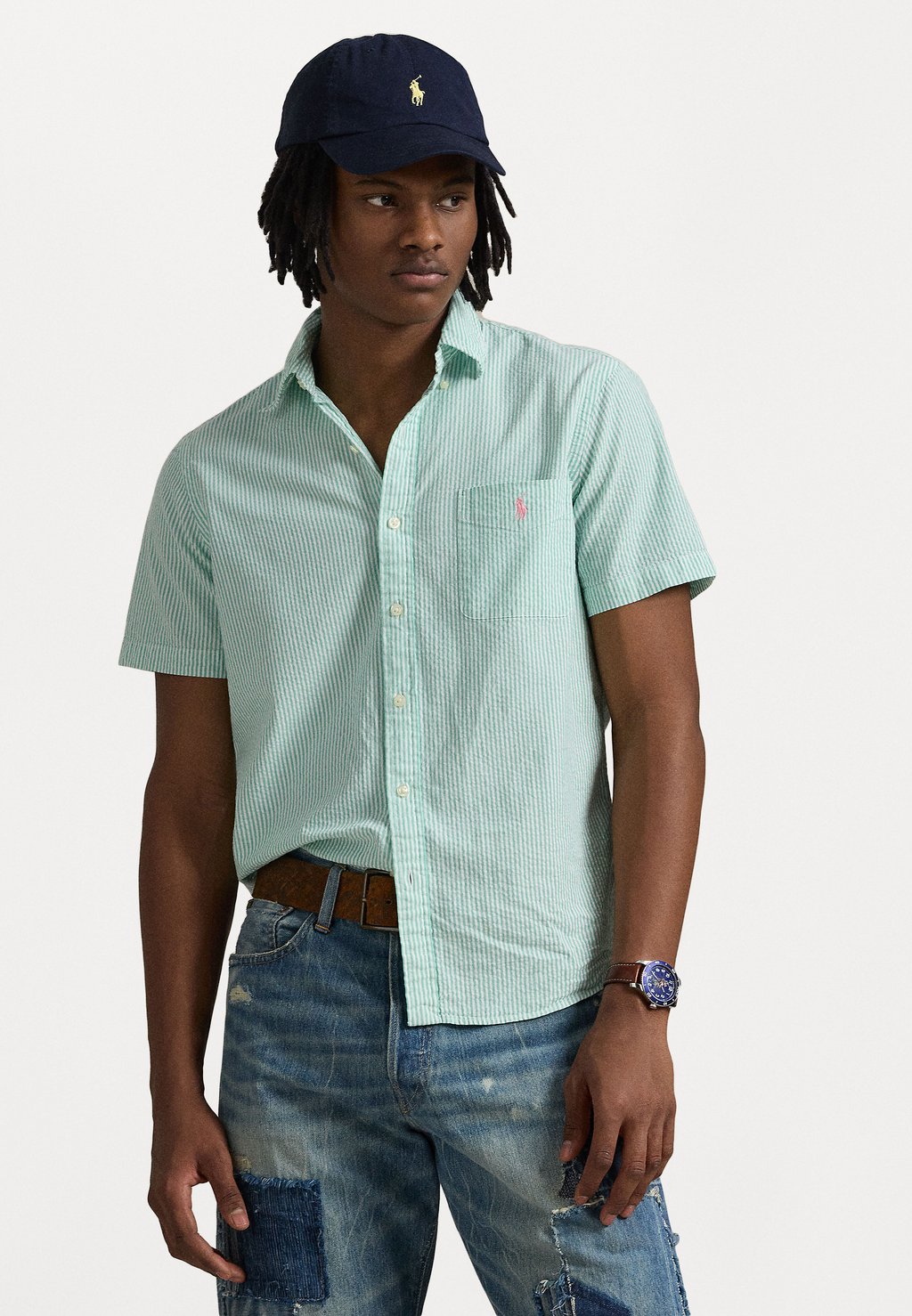 

Рубашка CUSTOM FIT SEERSUCKER SHIRT Polo Ralph Lauren, светло-зеленый
