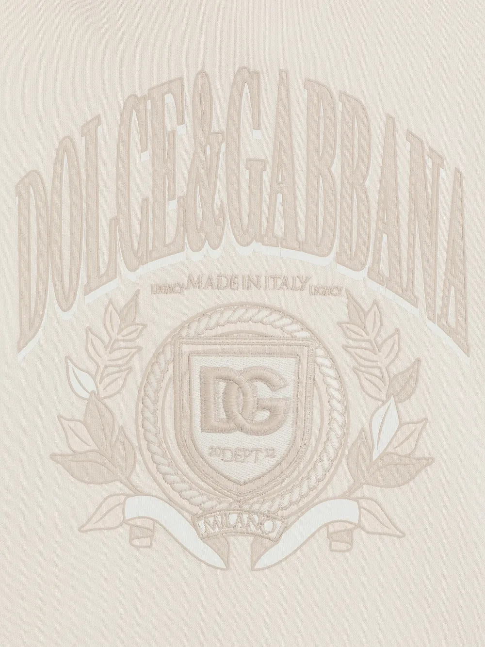 Худи с вышитым логотипом Dolce & Gabbana Kids, нейтральный — фото 3