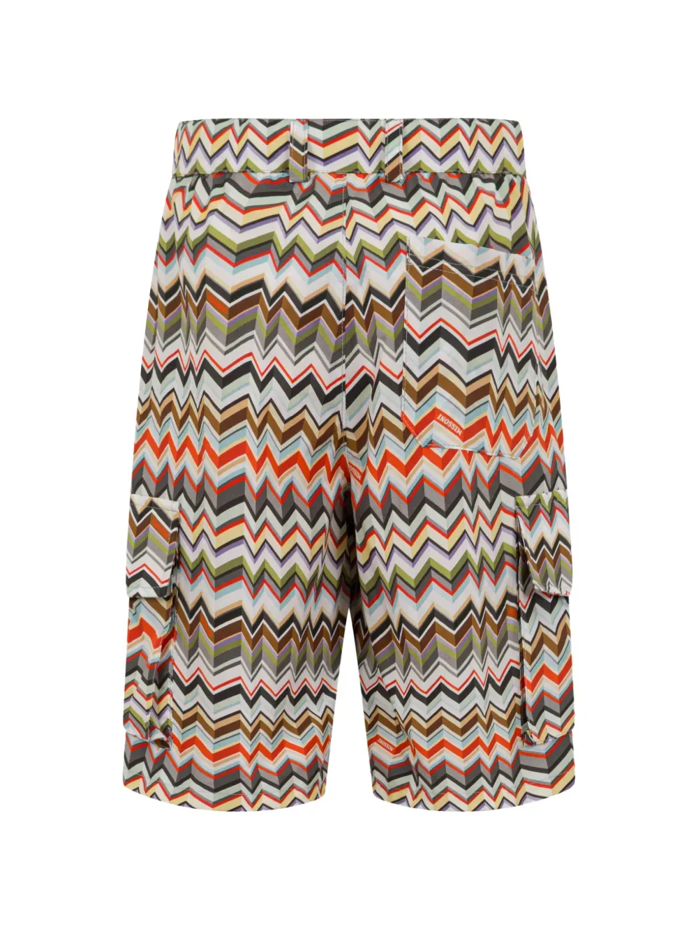Карго-шорты с узором "елочка" Missoni Kids, белый — фото 2