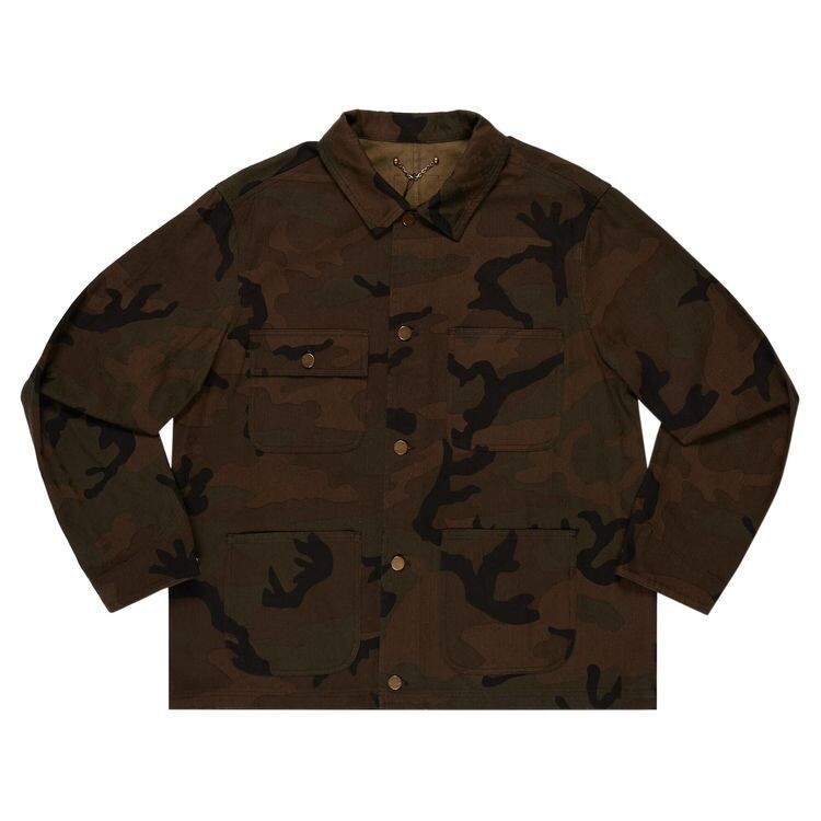 

Пальто Louis Vuitton x Supreme Jacquard Denim Chore Coat Camo, разноцветный