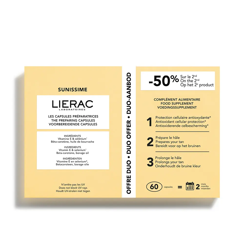 

Солнцезащитный крем Sunissime Cápsulas Preparadoras Del Bronceado Pack Lierac, 2 x 30 капсул