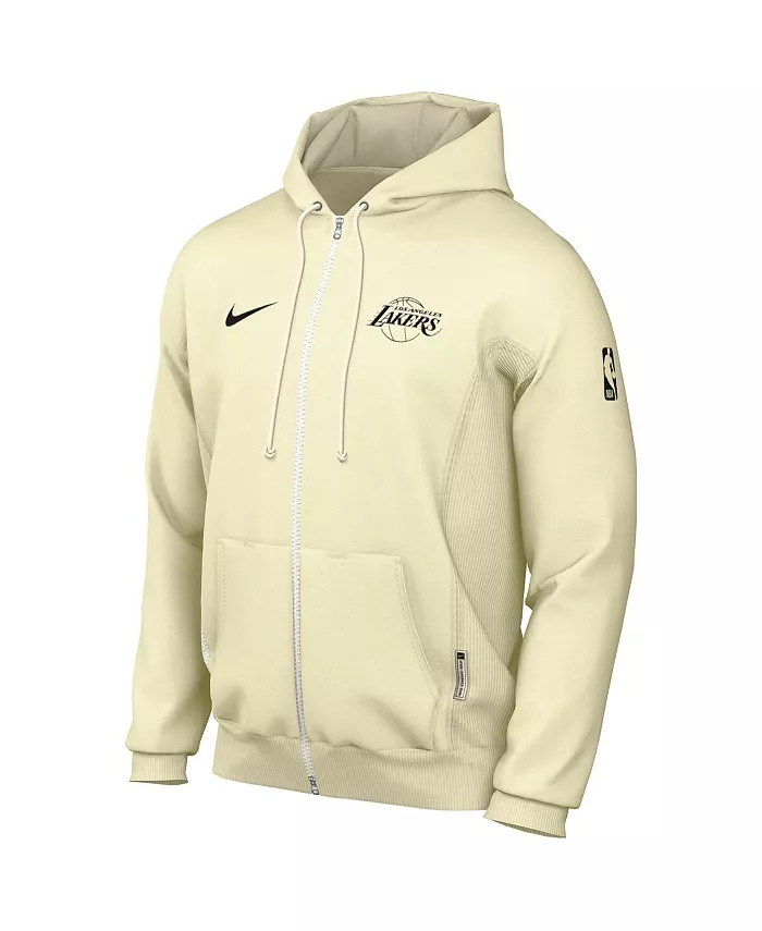 Мужская худи с молнией Los Angeles Lakers Authentic Standard Issue кремового цвета Nike — фото 3