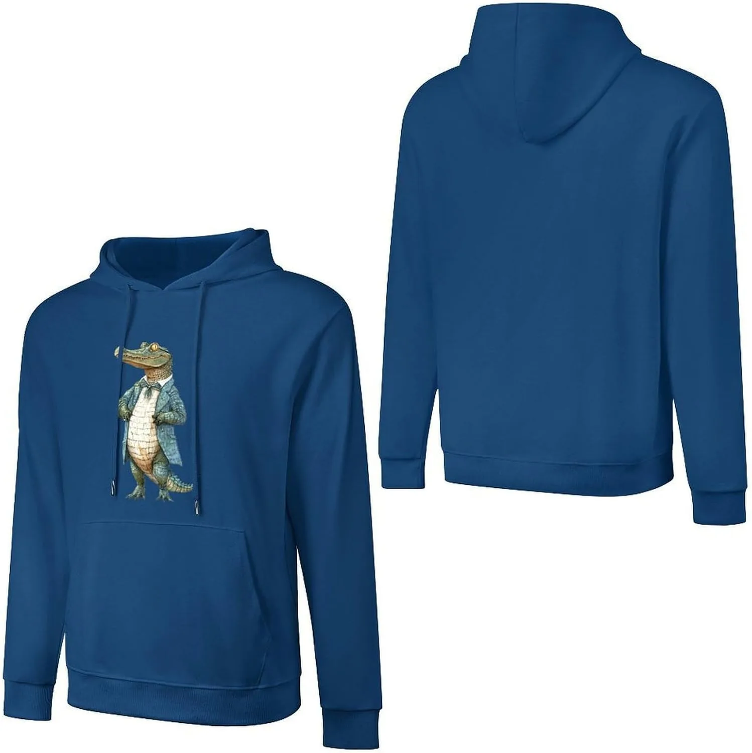 Толстовка Crocodile Gentleman Fashion с капюшоном и карманом Generic, зеленый — фото 4