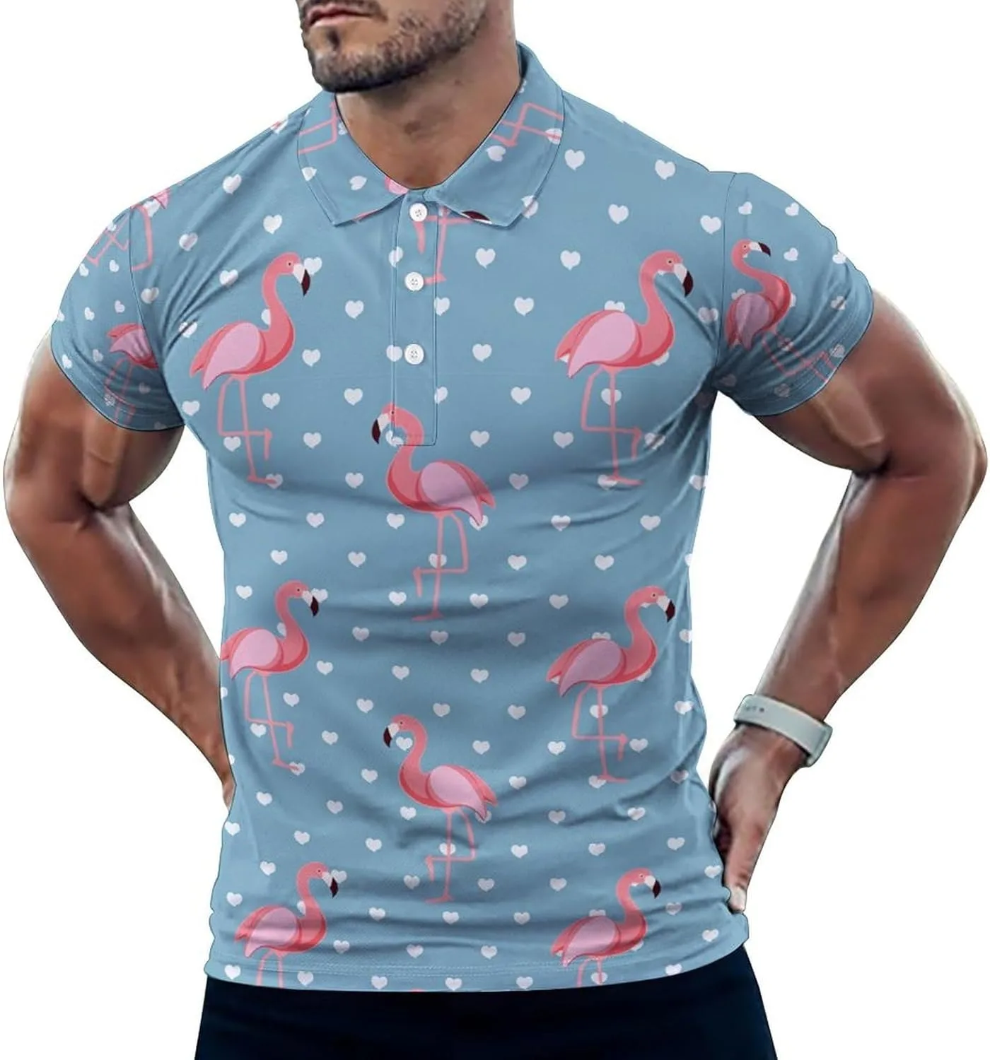 Футболка Flamingos Black Print с коротким рукавом, Dry Fit