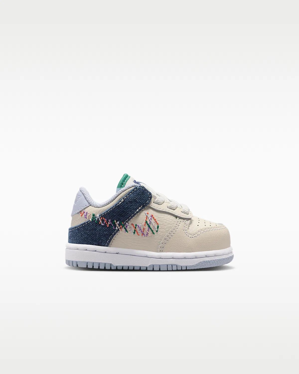 Кроссовки Nike Dunk Low для малышей, Soft Pearl/Blue Denim/Midnight Navy/Multi-Color — фото 3