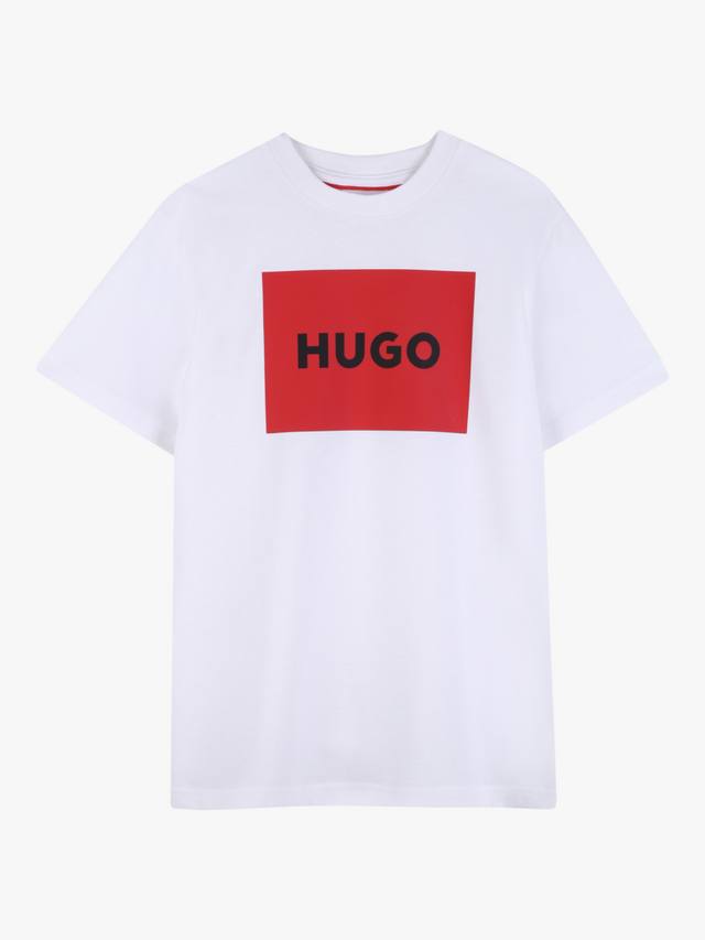 

Детская футболка с логотипом из хлопковой смеси HUGO BOSS, White