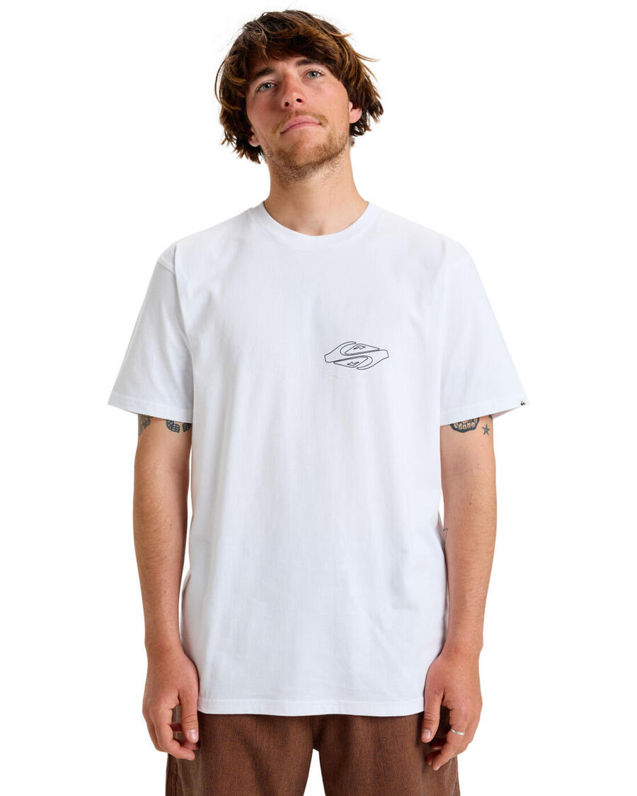 

QUIKSILVER Футболка с короткими рукавами и трафаретным принтом EV RIPPLE FONT для белых мужчин