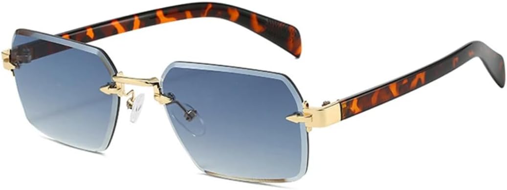 

Женские солнцезащитные очки без оправы, модные градиентные очки с защитой от УФ-излучения UV400, мужские солнцезащитные очки в стиле панк SZVVBKK, Golden Blue Gradient