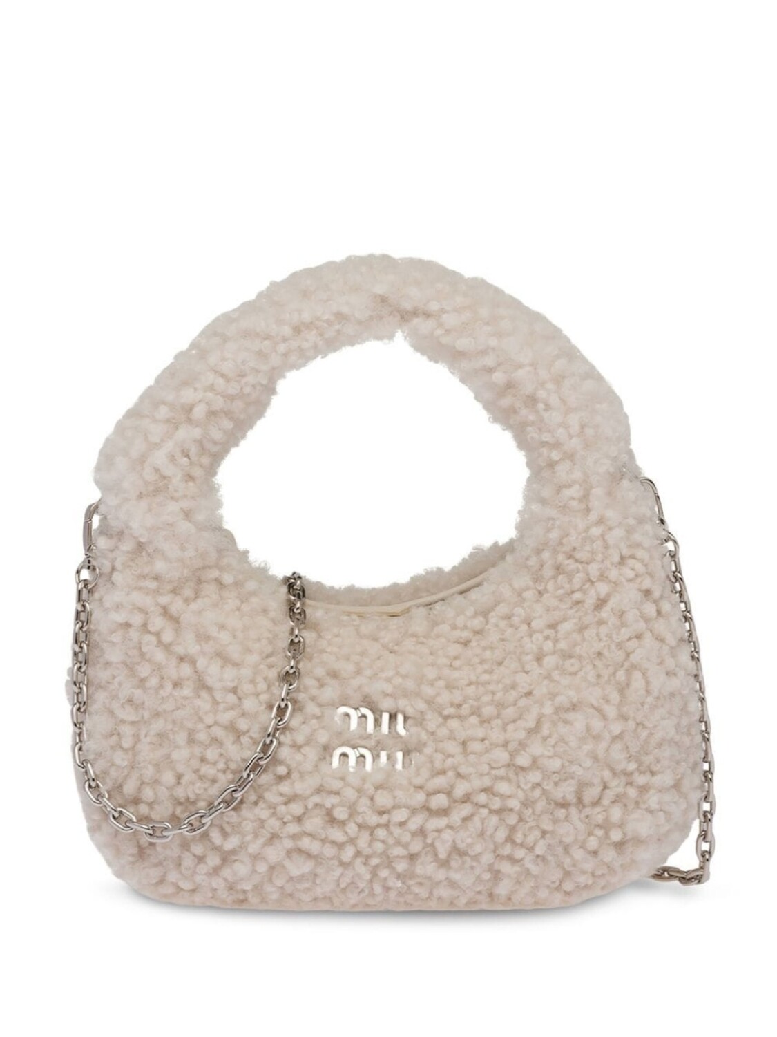 

Мини-сумка Miu Miu Wander из искусственного меха, серый