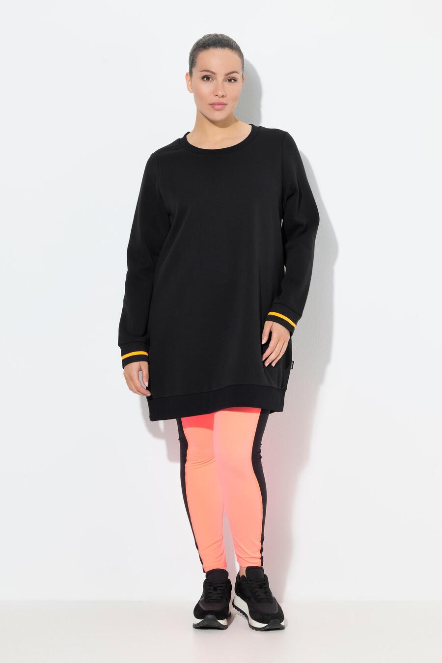 

ULLA POPKEN Женский длинный свитер с надписью, круглым вырезом, длинными рукавами.