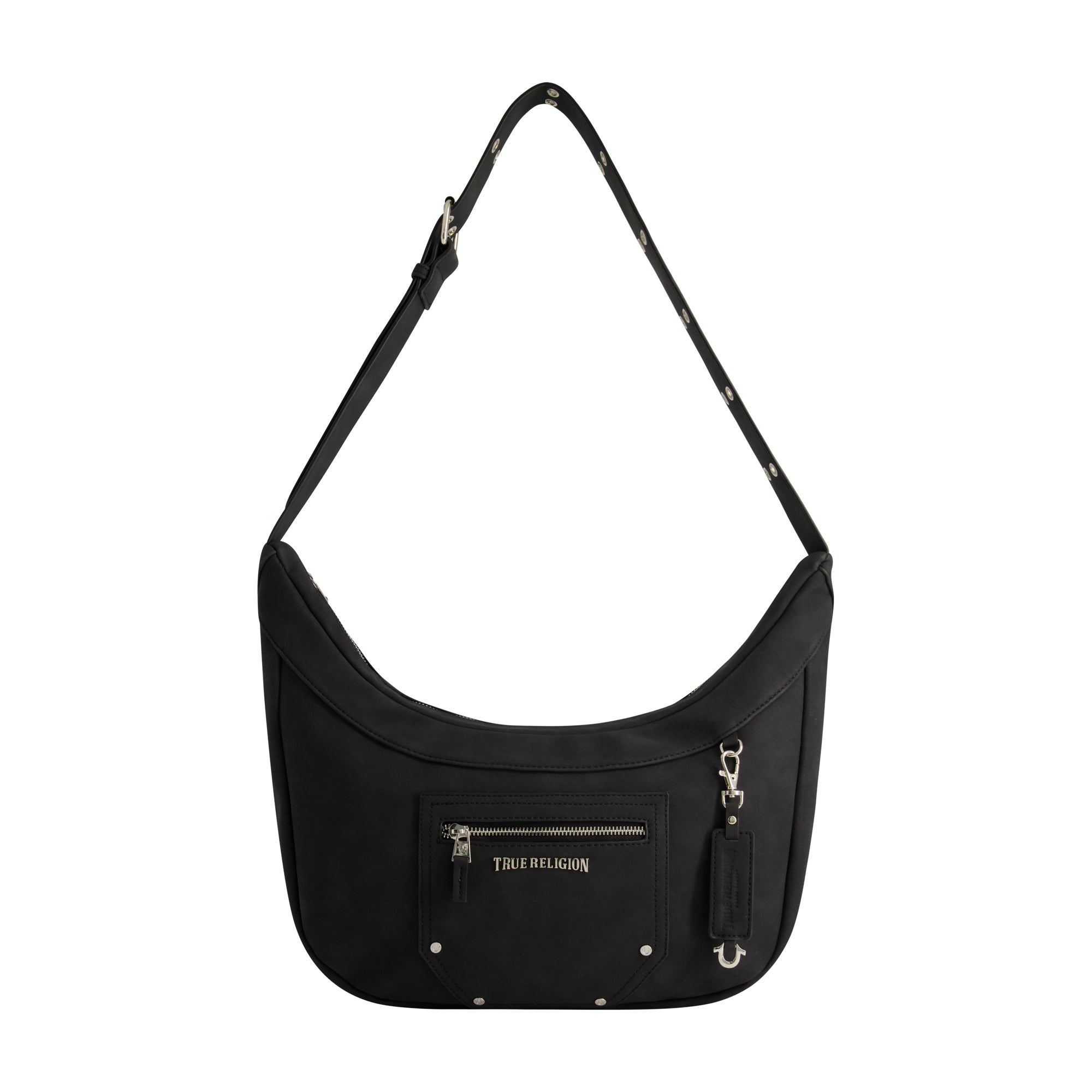 

Сумка-хобо из искусственной замши с застежкой-молнией True Religion, черный