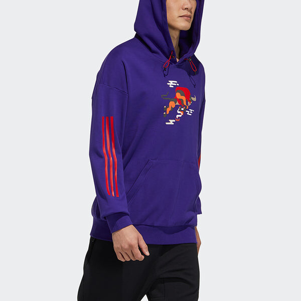 Толстовка adidas Series Cny Gfx Hs Printing Sports Purple, фиолетовый — фото 4