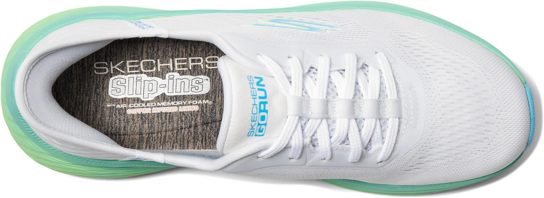 Кроссовки SKECHERS Max Cushioning Elite 2.0 Solace Hands Free Slip-Ins, цвет White/Blue — фото 2