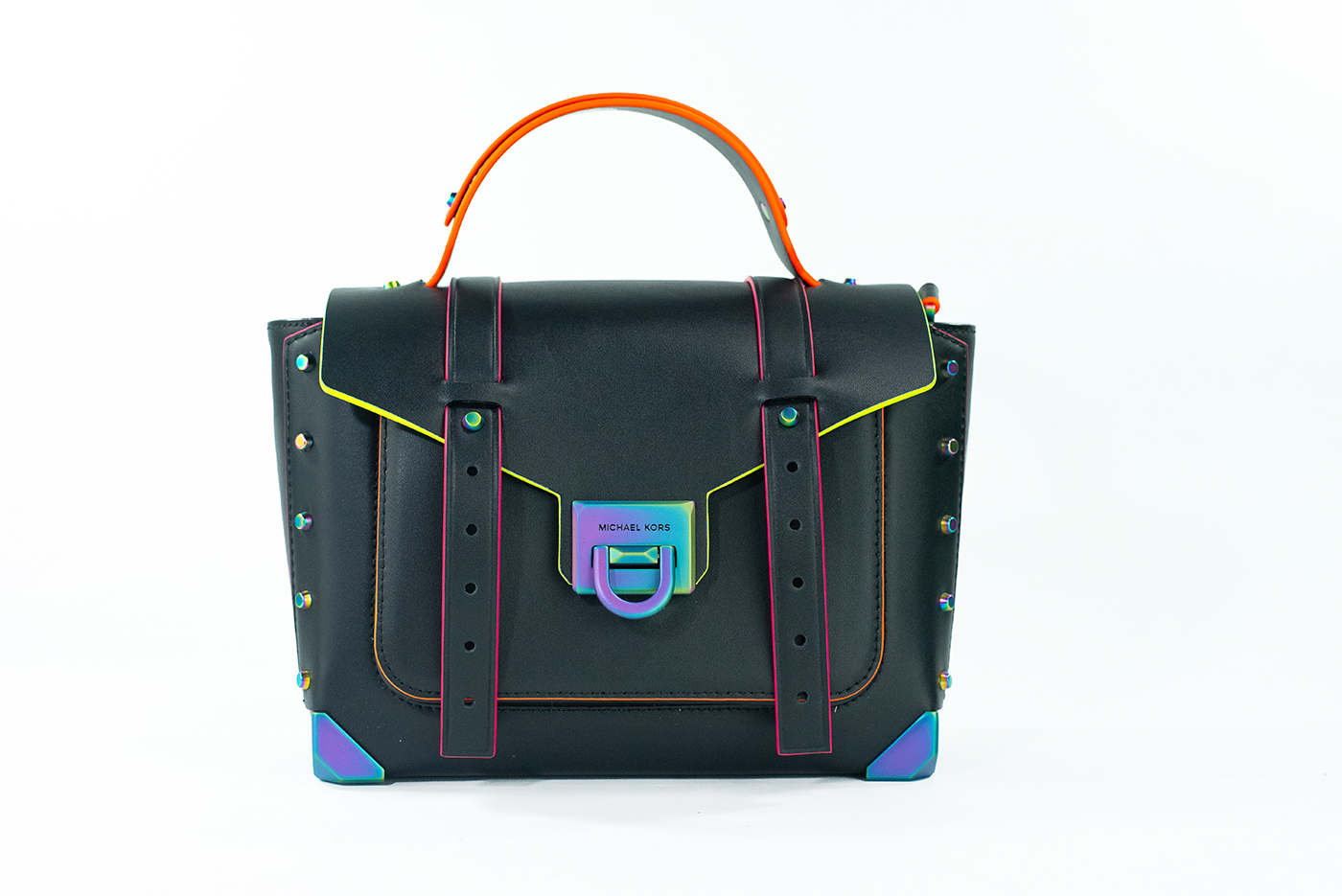 

Сумка-портфель Manhattan Medium Black Leather с верхней ручкой Michael Kors
