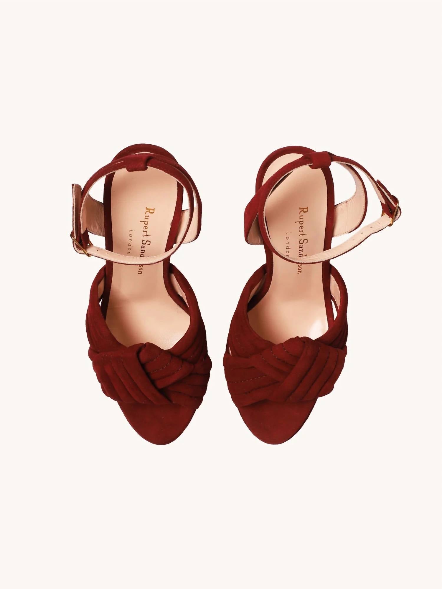 Женские туфли Hellcat Suede Platform в цвете Manor Red Rupert Sanderson — фото 4