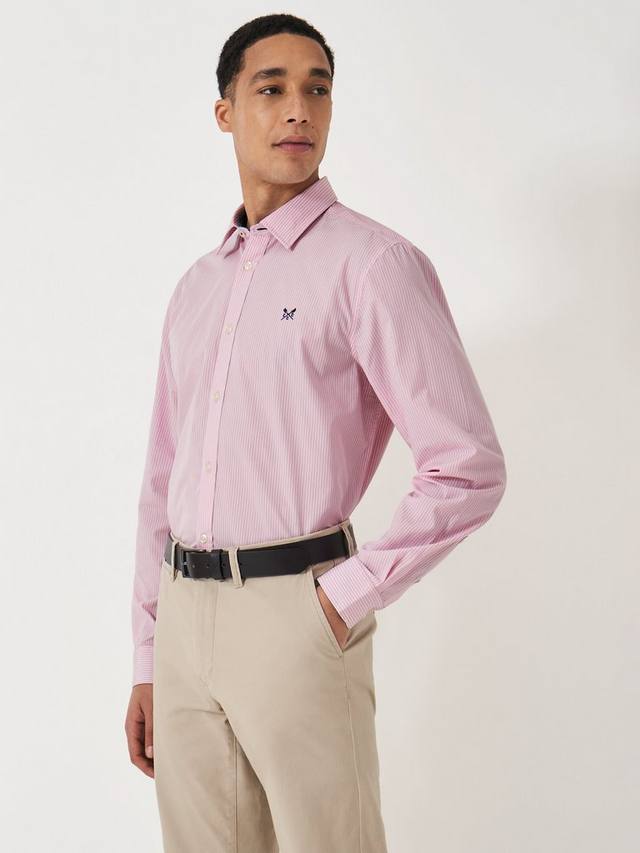 

Хлопковая рубашка Regular Fit с микро-полоской Crew Clothing, Pastel Pink