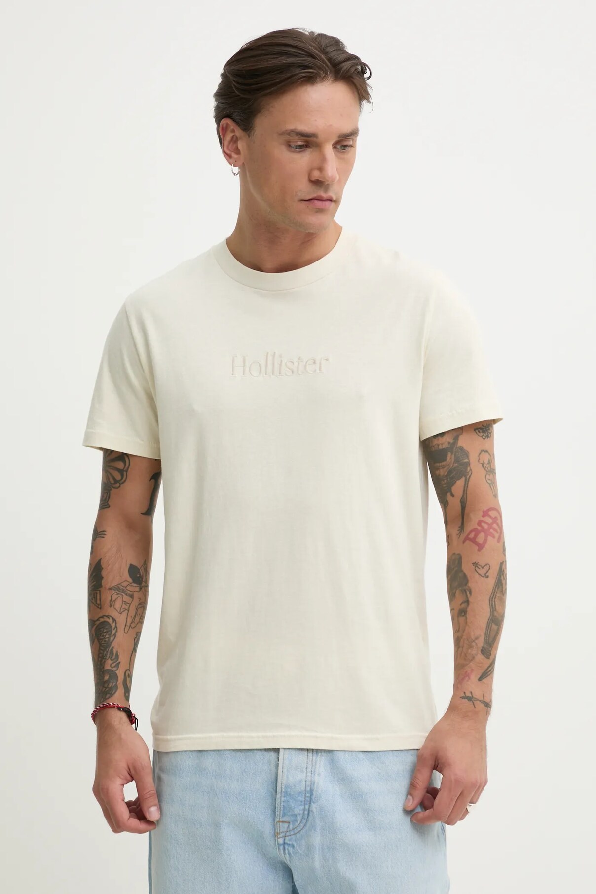 

Футболка из хлопка Hollister Co., бежевый