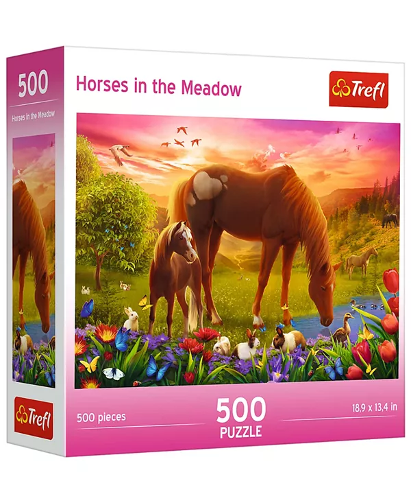 

Красный пазл из 500 деталей – семейство лошадей Trefl, multi-color