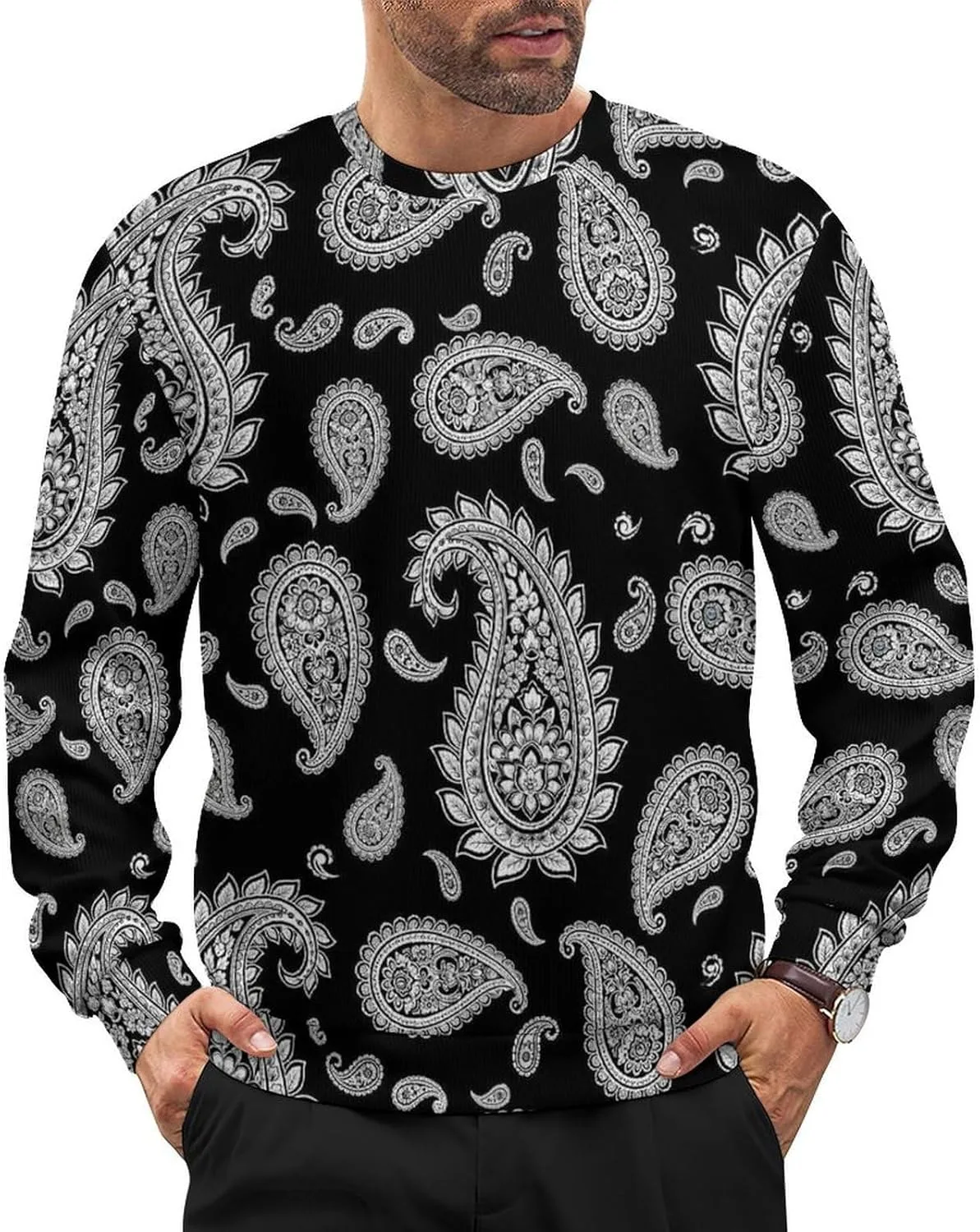 

Мужской свитер с длинным рукавом и круглым вырезом LITPUZC