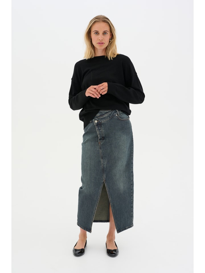 

Юбка длиной до колена My Essential Wardrobe, цвет dark blue dirty wash
