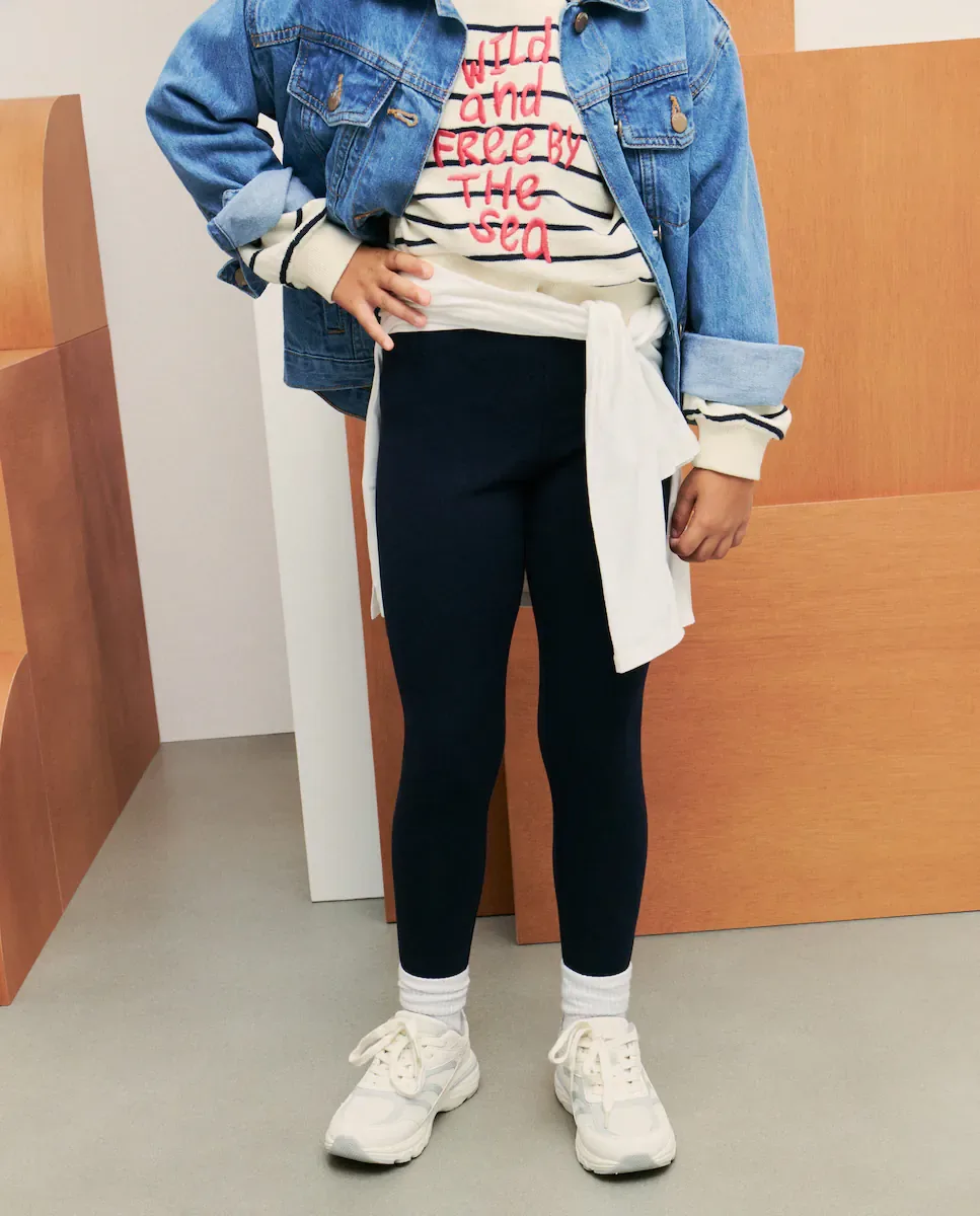 Базовые леггинсы для девочки, однотонные Kids El Corte Inglés, темно-синий — фото 2