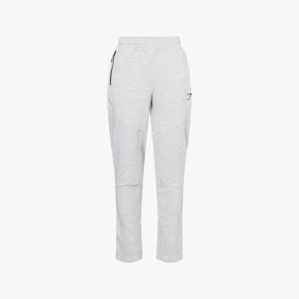 

Интерлоковые технологичные джоггеры slim-fit из хлопкового джерси Gymshark, серый