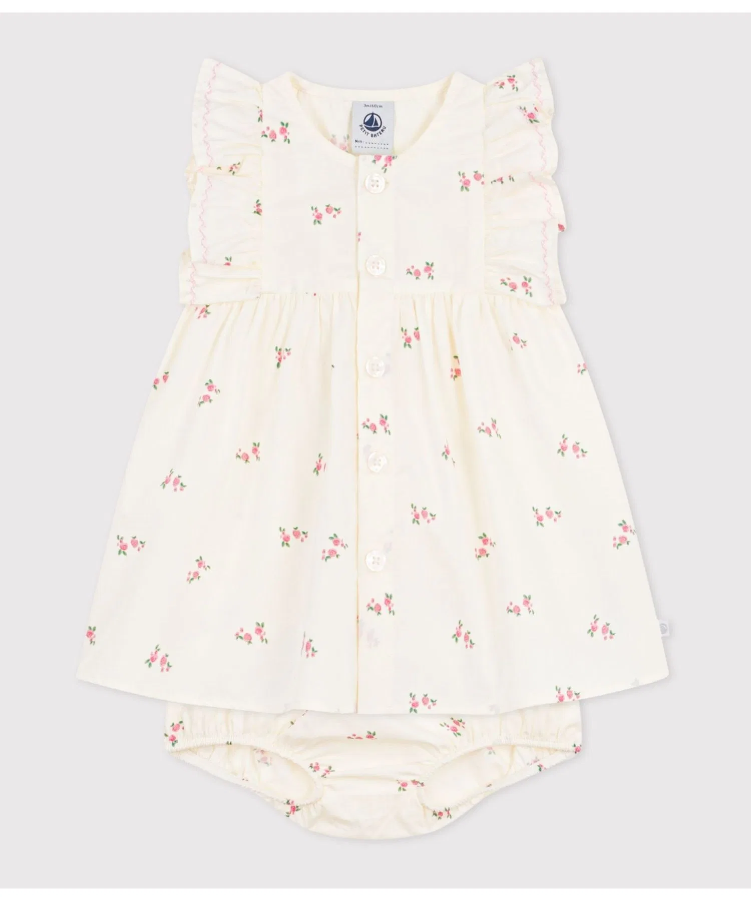 Детский комплект PETIT BATEAU: платье и трусики с цветочным принтом — фото 2