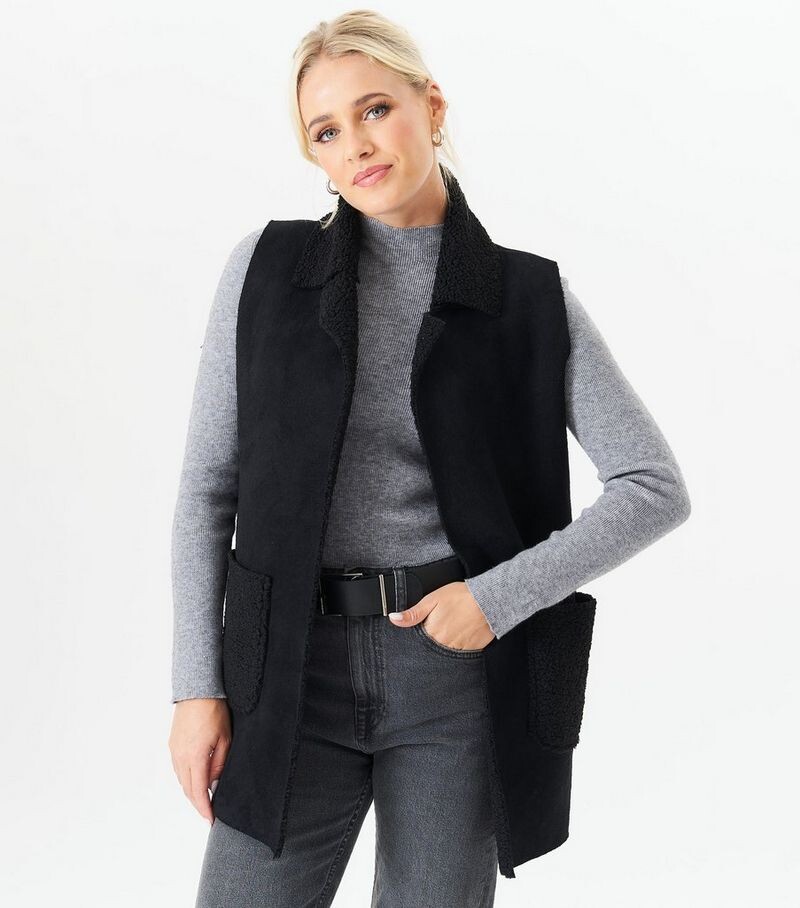 

Черный жилет из овчины Gini London Gini London, черный