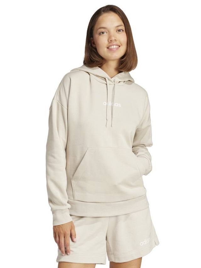 

Женская толстовка с капюшоном из линейного флиса essentials adidas, цвет Wonder Alum/White