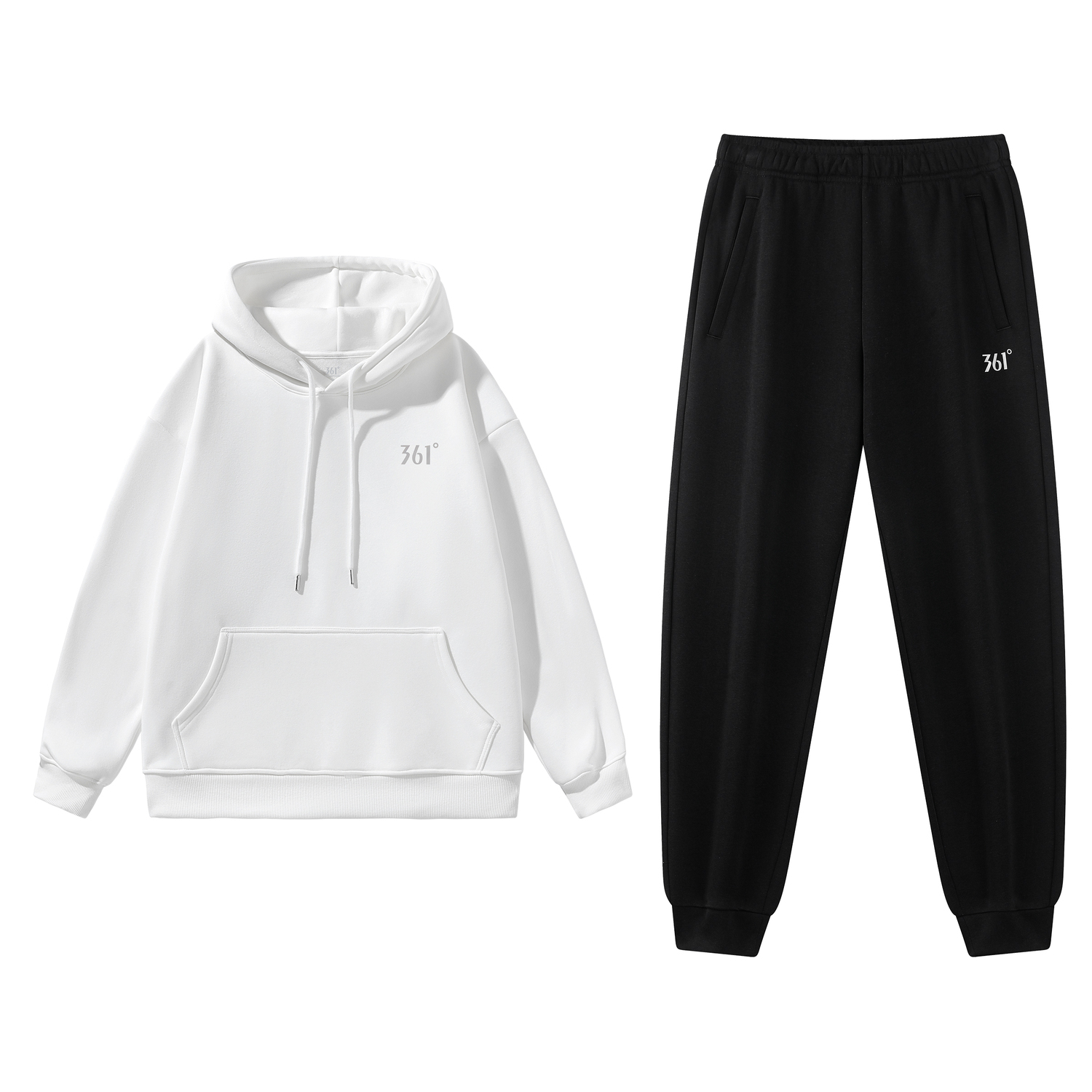 

Повседневный худи Unisex Casual Sportswear 361°, raw белый hooded+super черный sweatpants