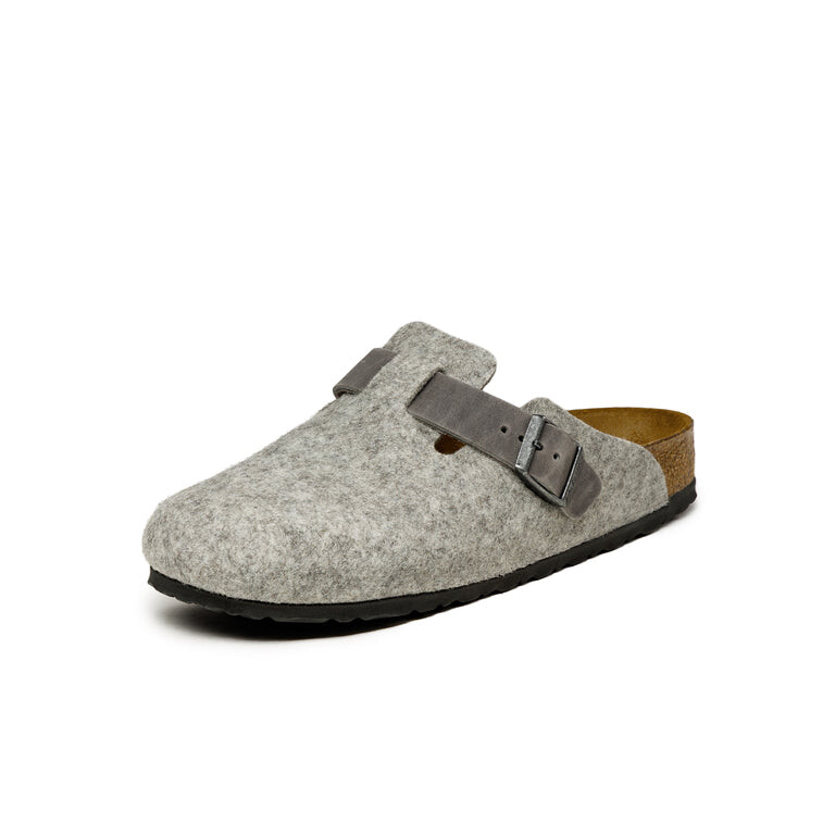 Мюли Birkenstock Boston Natural Leather-Felt, серый — фото 4