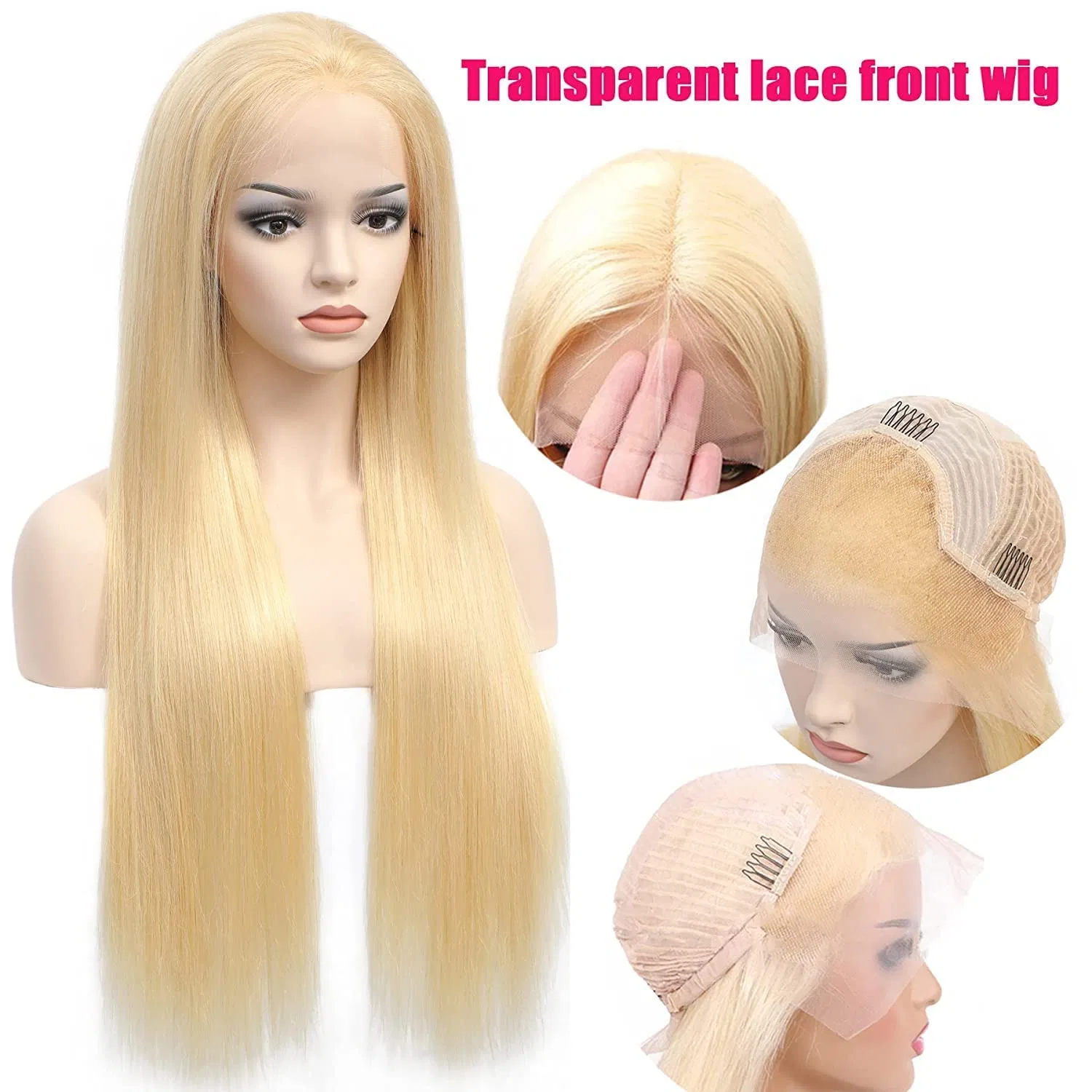 Блондинистый парик из натуральных волос 613, 13x4 Lace Frontal, 16 дюймов Classine, Blonde — фото 2