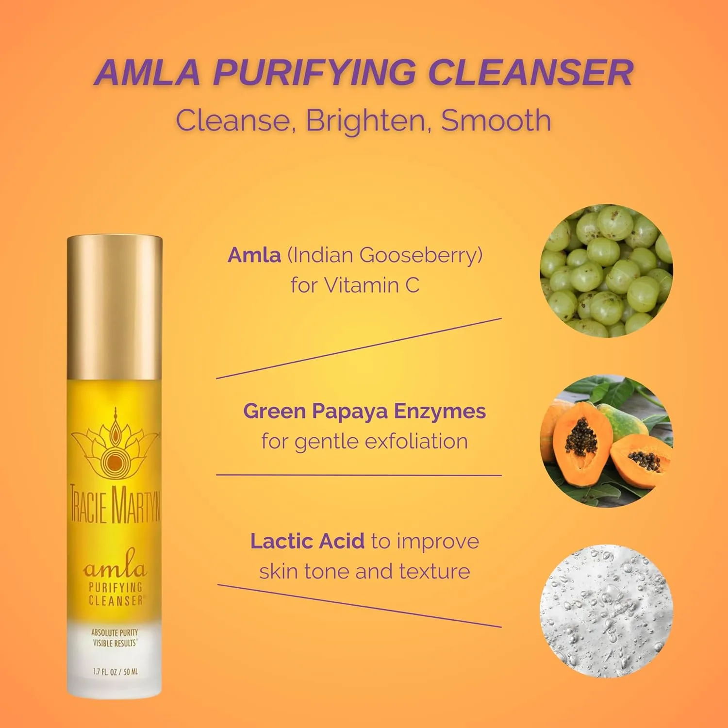 Очищающее средство для лица Tracie Martyn Amla Purifying Cleanser, 1,7 жидких унций 1 штука (1 шт.), As shown Picture — фото 4