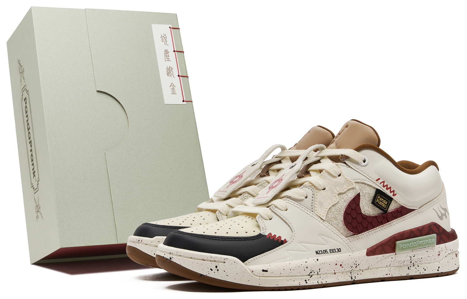 

Jordan Кроссовки Stadium 90 Wear-Resistant Slip-Resistant Low-Top Casual Shoes Men's Beige Red