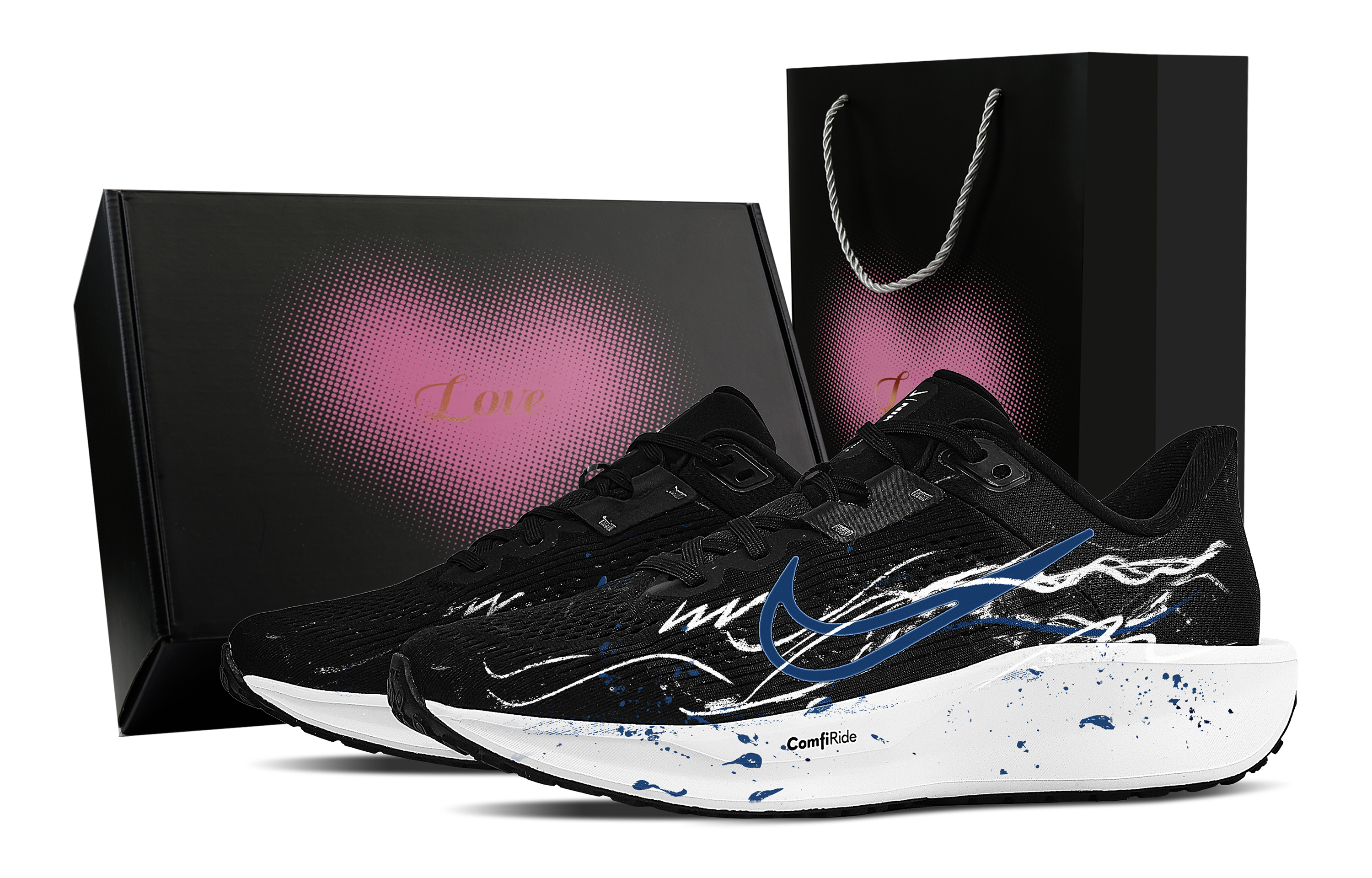 

Nike Кроссовки Quest 6 Rebound Low top Casual City для мужчин, черно-бело-синие