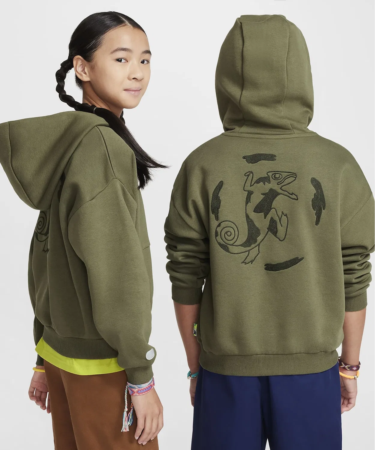Парка детская NIKE SB Desi K с принтом, оливковый — фото 3