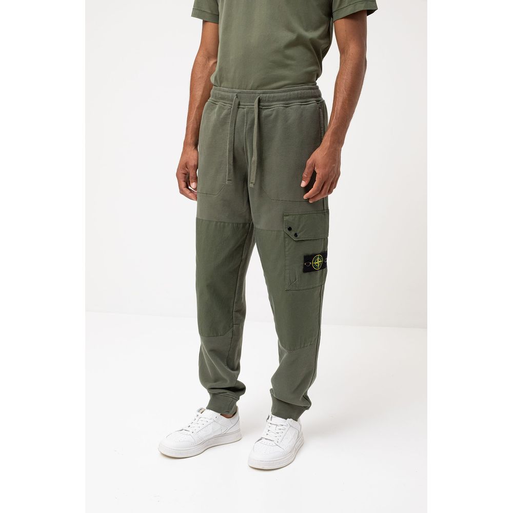 

Зеленые хлопковые мужские спортивные брюки Stone Island