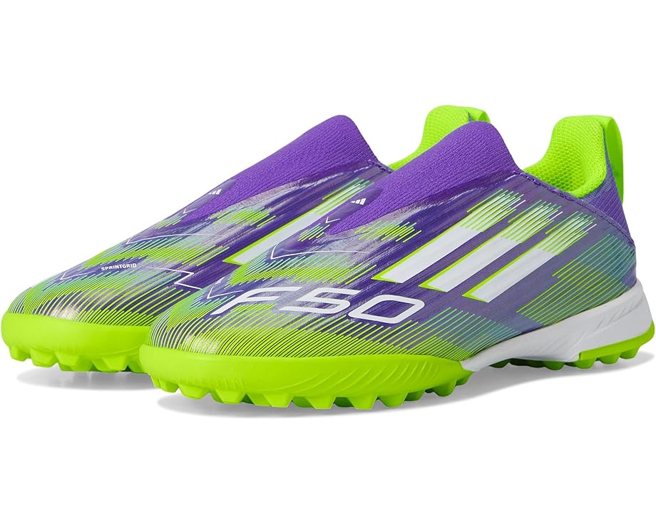 

Кроссовки adidas Kids F50 League Laceless Turf Cleats, цвет Purple Rush/White/Lucid Lemon