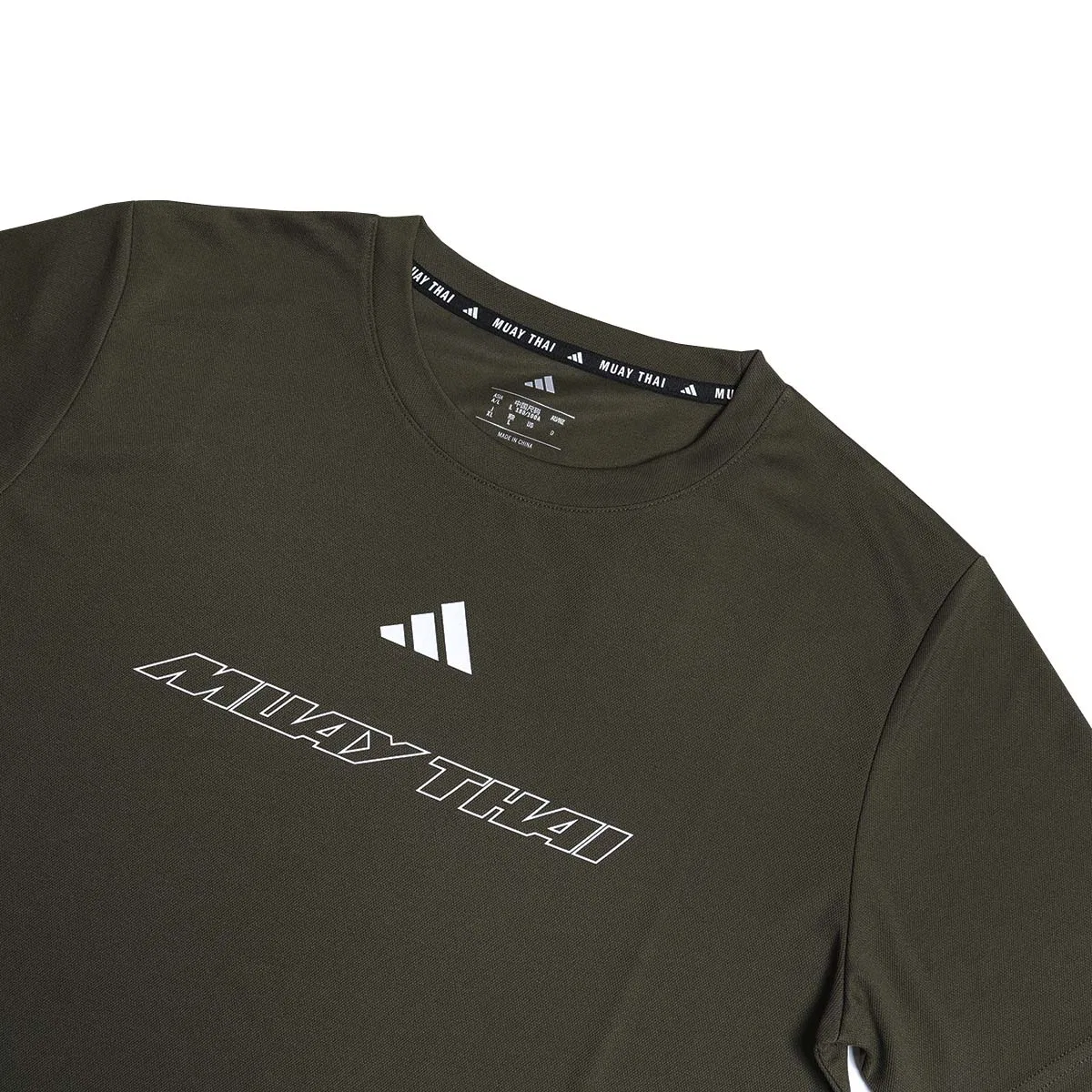 Футболка с коротким рукавом unisex Adidas, Olive Green/White — фото 4