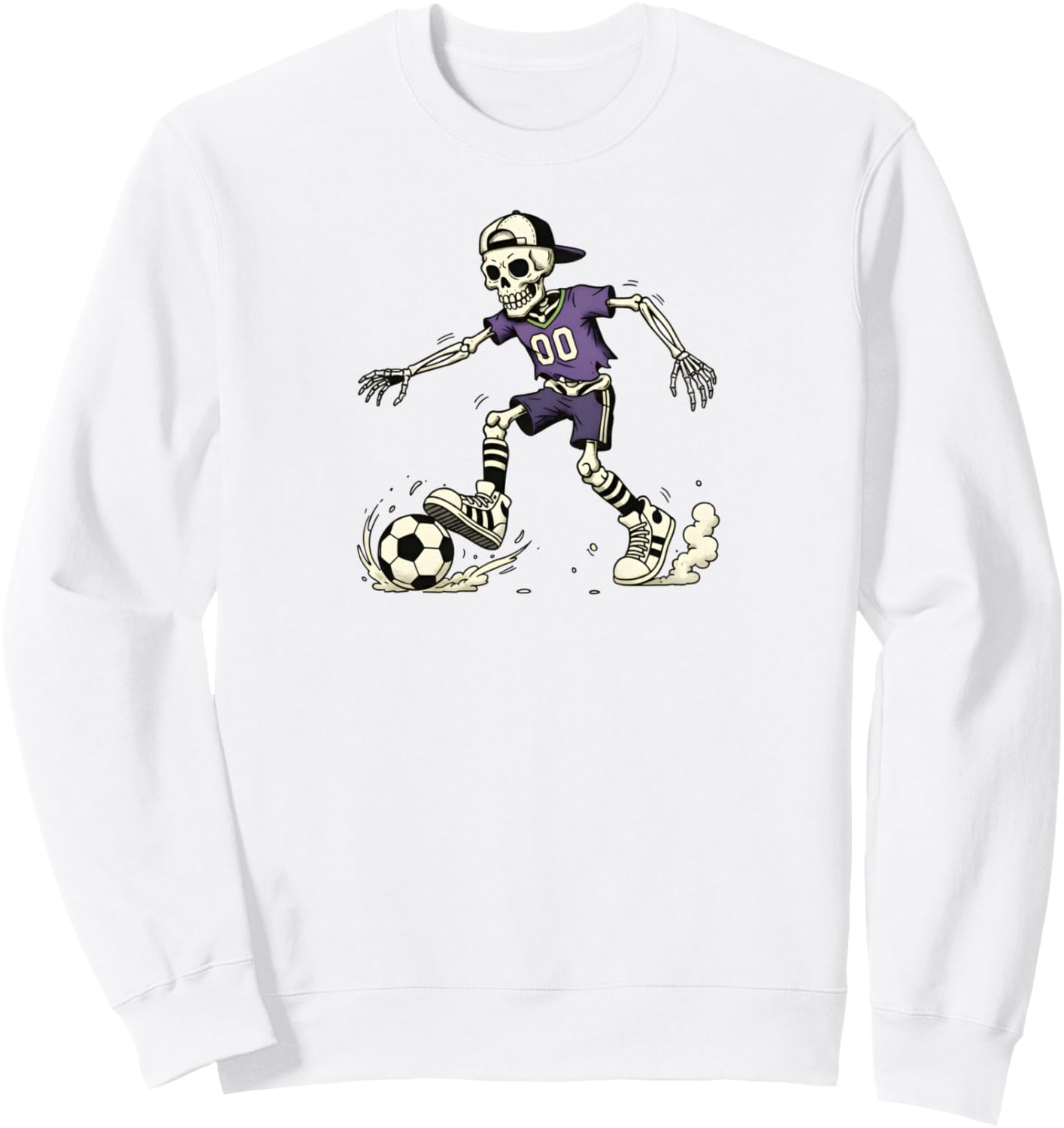 

Толстовка с изображением футбольного скелета, легенды дриблинга, забавная футбольная толстовка Soccer Street Style, белый